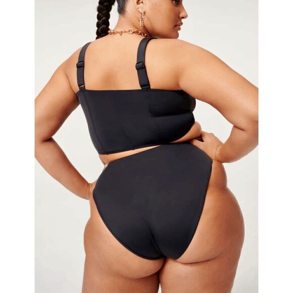 Good American Women’s Adjustable Straps Contour Bikini Top Black - Picture 3 of 10
